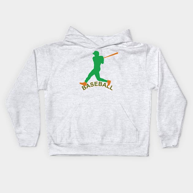 Baseball player in action Kids Hoodie by GiCapgraphics